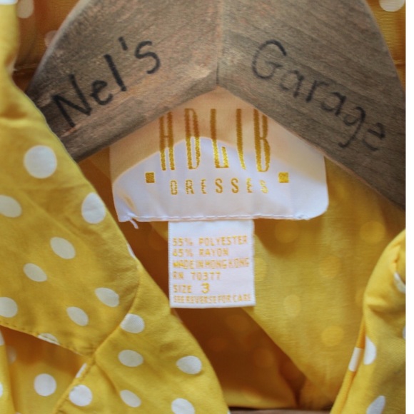 Vintage Pinup Yellow Polka Dot Shorts Romper 3 Junior - Picture 6 of 6